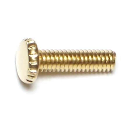 Midwest Fastener Thumb Screw, #8-32 Thread Size, Knurled, Brass Steel, 5/8 in Lg, 25 PK 76142